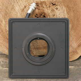Rollei 6000 series lens adapter instaled on an Arca Swiss 171mm x 171mm lens board from the back